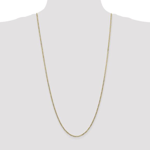 1.75mm, 10k Yellow Gold, Solid Concave Figaro Chain Necklace, 30 Inch - Picture 2 of 8